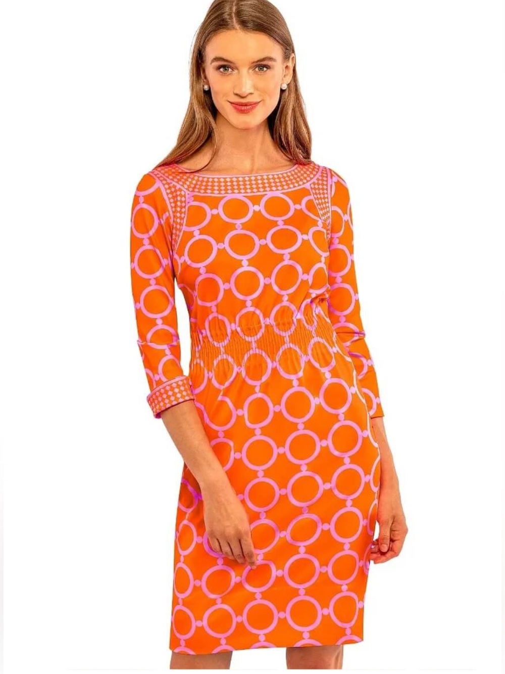 GRETCHEN SCOTT The Cinch Dress - Dip & Dot Orange Size Medium